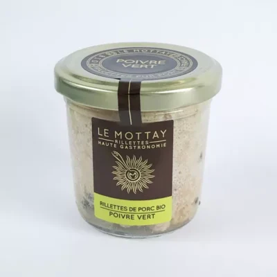 Rillettes de porc bio poivre vert